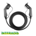 Cable de recharge pour voiture électrique Type 2 vers Type 2 - 5 mètres - 32A 22kw - Triphasé