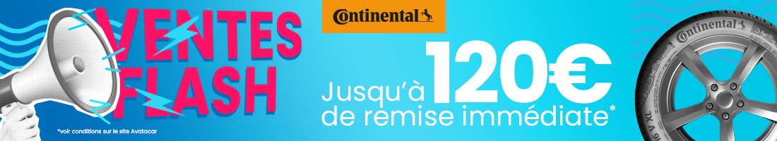 Promo pneu Continental 2025 - 120€ de remise