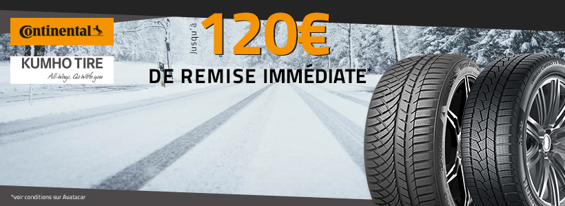 promo pneu continental 2022 fevrier 120€ de remise avatacar popin