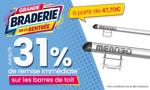 Barre de toit jusqu'à 31%