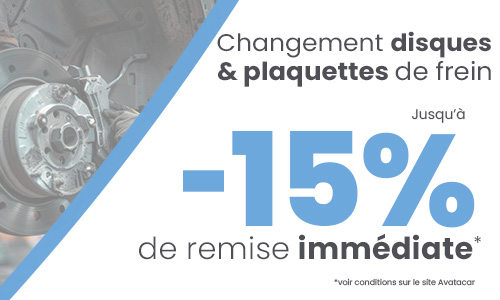 Promotion freinage : jusqu'à -15 % sur les disques et plaquettes